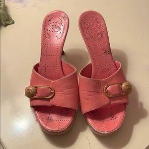 Vintage Chanel pink sandal heels